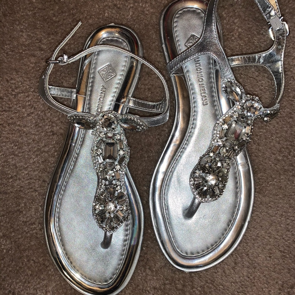 Antonio Melani silver rhinestone sandles